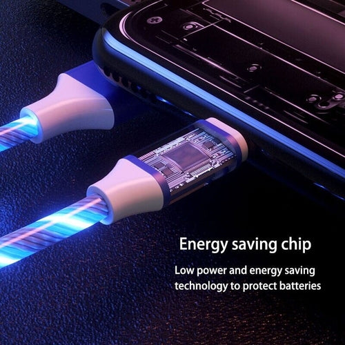 3 in 1 LED Fast Charging Cable Adapter For iPhone Micro USB Type C