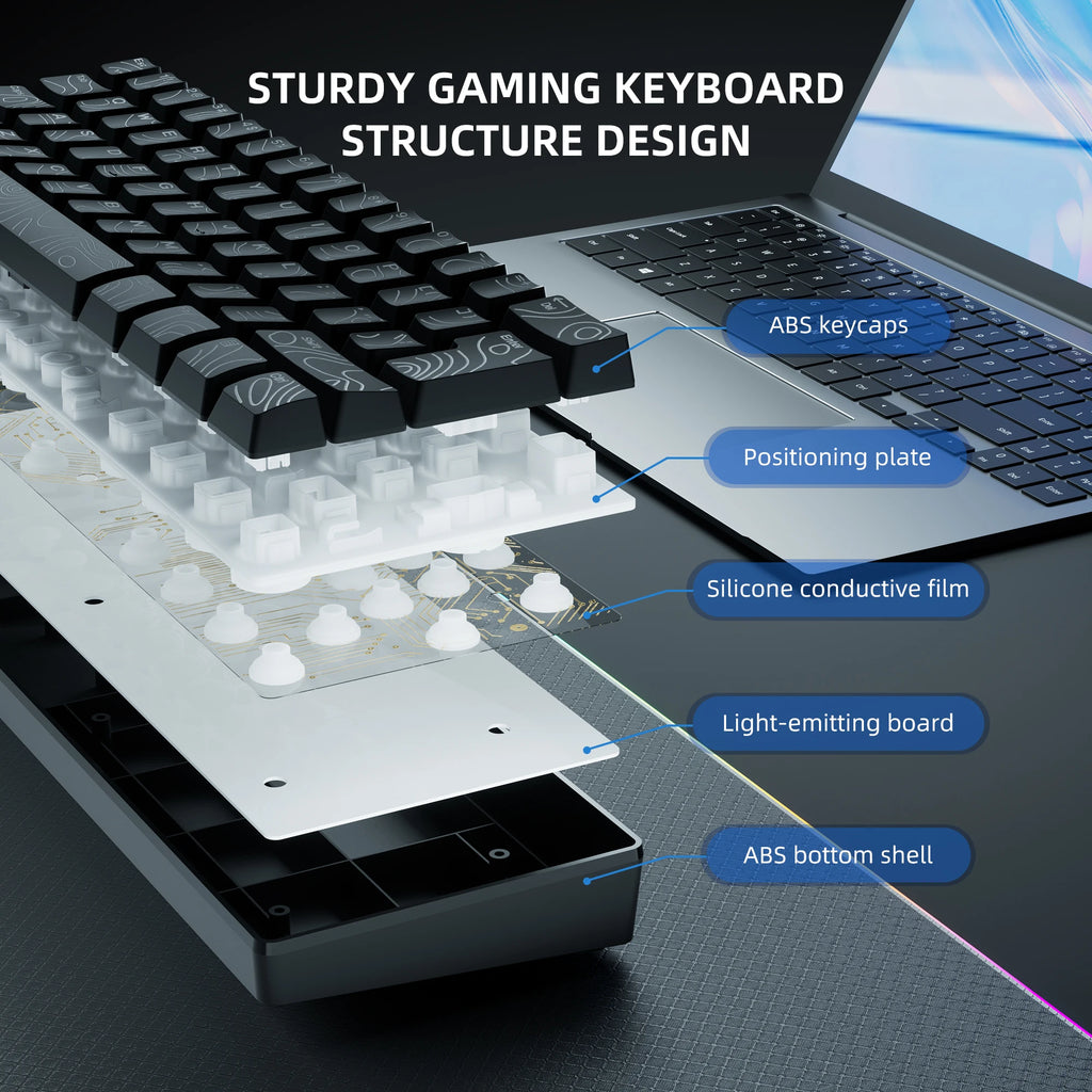 60% RGB Illuminated Gaming Keyboard - Compact Gaming Keybaord with Backlighting for Fast Play