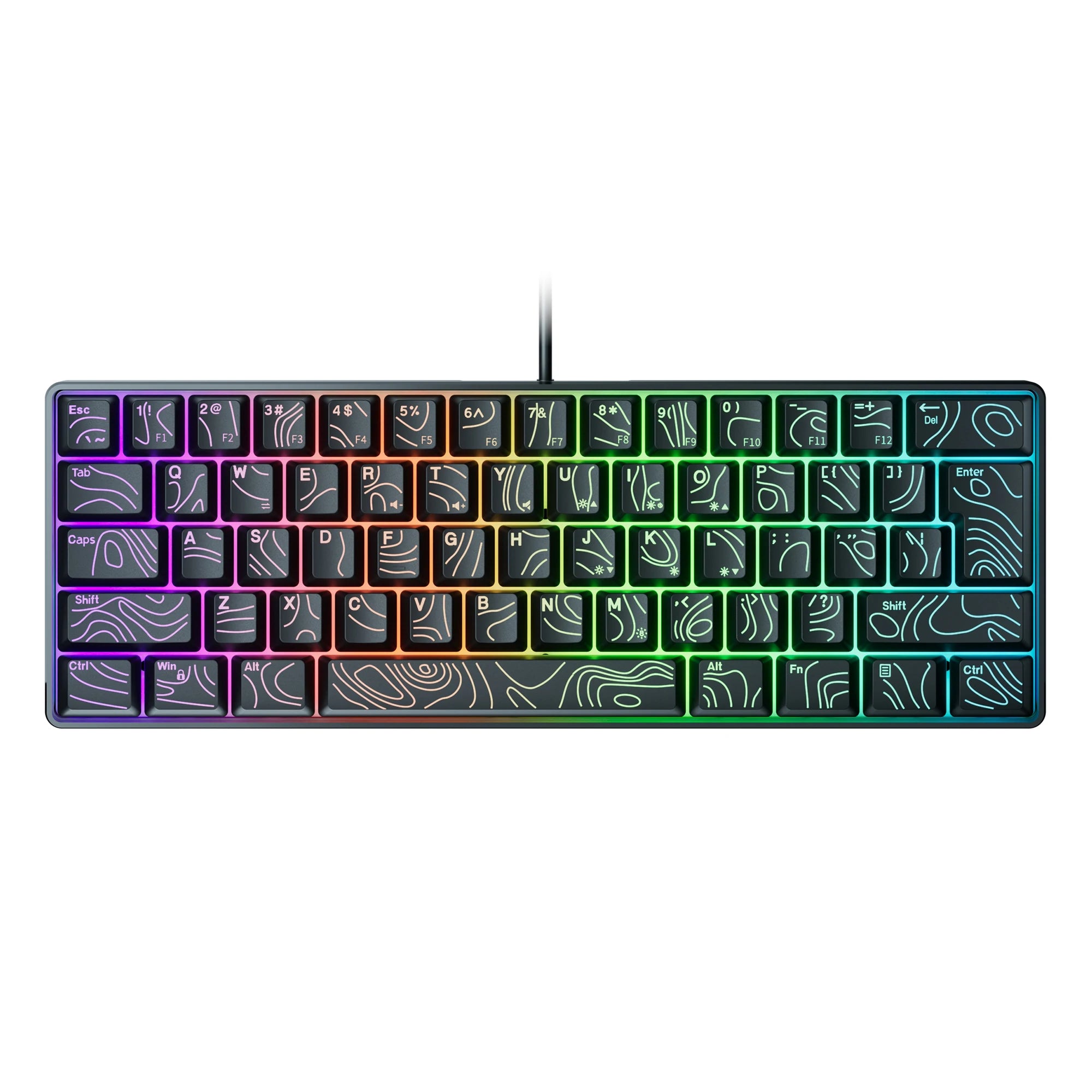 60% RGB Illuminated Gaming Keyboard - Compact Gaming Keybaord with Backlighting for Fast Play