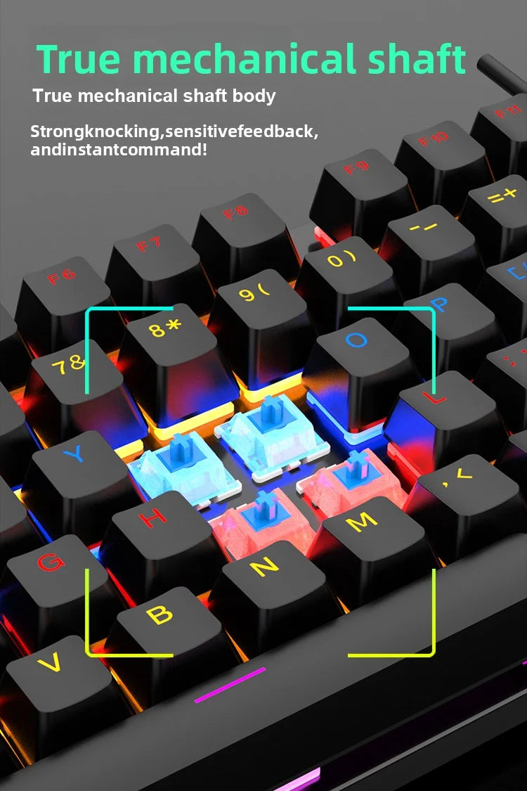 Mechanical Gaming GK100 Keyboard New Upgraded 104 Keys White Backlit Keyboards USB Wired Computer Keyboard for Laptop Desktop PC