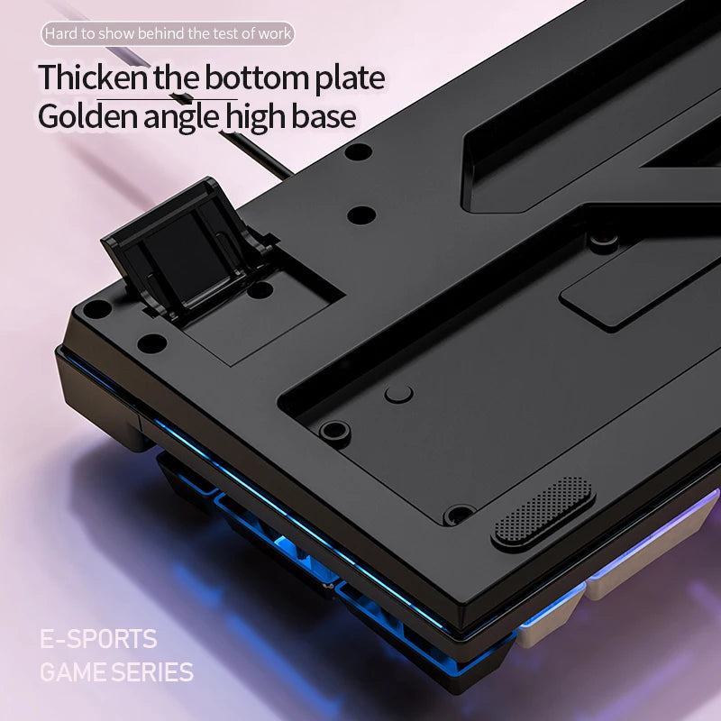 104 Keys Gaming Keyboard Wired Keyboard Color Matching Backlit Mechanical Feel Computer E-sports Peripherals for Desktop Laptop